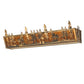 Meyda Lighting Tall Pines 30" 4-Light Antique Copper Vanity Light With Amber Mica Shade Glass