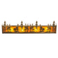 Meyda Lighting Tall Pines 30" 4-Light Antique Copper Vanity Light With Amber Mica Shade Glass