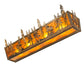 Meyda Lighting Tall Pines 30" 4-Light Antique Copper Vanity Light With Amber Mica Shade Glass