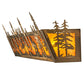 Meyda Lighting Tall Pines 30" 4-Light Antique Copper Vanity Light With Amber Mica Shade Glass