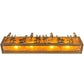 Meyda Lighting Tall Pines 30" 4-Light Antique Copper Vanity Light With Amber Mica Shade Glass
