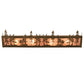 Meyda Lighting Tall Pines 30" 4-Light Antique Copper Vanity Light With Silver Mica Shade Glass