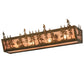 Meyda Lighting Tall Pines 30" 4-Light Antique Copper Vanity Light With Silver Mica Shade Glass