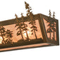 Meyda Lighting Tall Pines 30" 4-Light Antique Copper Vanity Light With Silver Mica Shade Glass