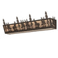 Meyda Lighting Tall Pines 30" 4-Light Dark Roast Vanity Light With Silver Mica Shade Glass
