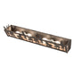 Meyda Lighting Tall Pines 30" 4-Light Dark Roast Vanity Light With Silver Mica Shade Glass