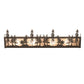 Meyda Lighting Tall Pines 30" 4-Light Dark Roast Vanity Light With Silver Mica Shade Glass