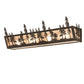 Meyda Lighting Tall Pines 30" 4-Light Dark Roast Vanity Light With Silver Mica Shade Glass