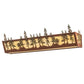 Meyda Lighting Tall Pines 30" 4-Light Rust & Green Trees Wall Sconce With Beige Botticino Idalight Shade Glass