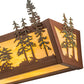 Meyda Lighting Tall Pines 30" 4-Light Rust & Green Trees Wall Sconce With Beige Botticino Idalight Shade Glass