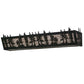 Meyda Lighting Tall Pines 30" 4-Light Textured Black Vanity Light With Silver Mica Shade Glass