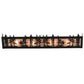 Meyda Lighting Tall Pines 30" 4-Light Textured Black Vanity Light With Silver Mica Shade Glass