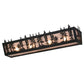 Meyda Lighting Tall Pines 30" 4-Light Textured Black Vanity Light With Silver Mica Shade Glass
