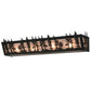 Meyda Lighting Tall Pines 30" 4-Light Textured Black Vanity Light With Silver Mica Shade Glass