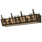 Meyda Lighting Tall Pines 30" 4-Light Timeless Bronze Vanity Light With Silver Mica Shade Glass