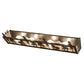 Meyda Lighting Tall Pines 30" 4-Light Timeless Bronze Vanity Light With Silver Mica Shade Glass