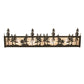 Meyda Lighting Tall Pines 30" 4-Light Timeless Bronze Vanity Light With Silver Mica Shade Glass