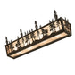 Meyda Lighting Tall Pines 30" 4-Light Timeless Bronze Vanity Light With Silver Mica Shade Glass