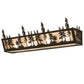 Meyda Lighting Tall Pines 30" 4-Light Timeless Bronze Vanity Light With Silver Mica Shade Glass