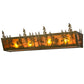 Meyda Lighting Tall Pines 31" 4-Light Antique Copper Vanity Light With Amber Mica Shade Glass