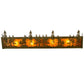 Meyda Lighting Tall Pines 31" 4-Light Antique Copper Vanity Light With Amber Mica Shade Glass