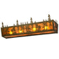 Meyda Lighting Tall Pines 31" 4-Light Antique Copper Vanity Light With Amber Mica Shade Glass