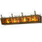 Meyda Lighting Tall Pines 31" 4-Light Antique Copper Vanity Light With Amber Mica Shade Glass