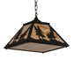 Meyda Lighting Tall Pines 31202 22" Oil Rubbed Bronze Pendant Light With Beige Shade Glass