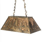 Meyda Lighting Tall Pines 33" 6-Light Antique Copper Island Pendant Light With Amber Mica Shade Glass