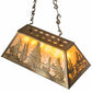 Meyda Lighting Tall Pines 33" 6-Light Antique Copper Island Pendant Light With Amber Mica Shade Glass
