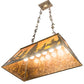 Meyda Lighting Tall Pines 33" 6-Light Antique Copper Island Pendant Light With Amber Mica Shade Glass