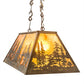 Meyda Lighting Tall Pines 33" 6-Light Antique Copper Island Pendant Light With Amber Mica Shade Glass