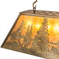 Meyda Lighting Tall Pines 33" 6-Light Antique Copper Island Pendant Light With Amber Mica Shade Glass