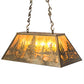 Meyda Lighting Tall Pines 33" 6-Light Antique Copper Island Pendant Light With Amber Mica Shade Glass