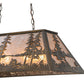 Meyda Lighting Tall Pines 33" 6-Light Antique Copper Island Pendant Light With Silver Mica Shade Glass