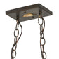 Meyda Lighting Tall Pines 33" 6-Light Antique Copper Island Pendant Light With Silver Mica Shade Glass