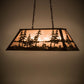 Meyda Lighting Tall Pines 33" 6-Light Antique Copper Island Pendant Light With Silver Mica Shade Glass