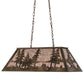 Meyda Lighting Tall Pines 33" 6-Light Antique Copper Island Pendant Light With Silver Mica Shade Glass