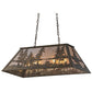 Meyda Lighting Tall Pines 33" 6-Light Antique Copper Island Pendant Light With Silver Mica Shade Glass
