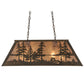 Meyda Lighting Tall Pines 33" 6-Light Antique Copper Island Pendant Light With Silver Mica Shade Glass