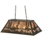 Meyda Lighting Tall Pines 33" 6-Light Antique Copper Island Pendant Light With Silver Mica Shade Glass