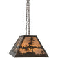 Meyda Lighting Tall Pines 33" 6-Light Antique Copper Island Pendant Light With Silver Mica Shade Glass