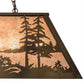 Meyda Lighting Tall Pines 33" 6-Light Antique Copper Island Pendant Light With Silver Mica Shade Glass
