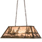 Meyda Lighting Tall Pines 33" 6-Light Antique Copper Island Pendant Light With Silver Mica Shade Glass