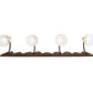 Meyda Lighting Tall Pines 34" 4-Light Vintage Copper & Green Trees Vanity Light With White Opal Shade Glass