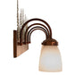 Meyda Lighting Tall Pines 34" 4-Light Vintage Copper & Green Trees Vanity Light With White Opal Shade Glass