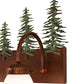 Meyda Lighting Tall Pines 34" 4-Light Vintage Copper & Green Trees Vanity Light With White Opal Shade Glass