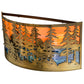 Meyda Lighting Tall Pines 36" 2-Light Antique Copper Wall Sconce With Orange & Blue Art Shade Glass