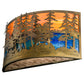 Meyda Lighting Tall Pines 36" 2-Light Antique Copper Wall Sconce With Orange & Blue Art Shade Glass