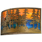 Meyda Lighting Tall Pines 36" 2-Light Antique Copper Wall Sconce With Orange & Blue Art Shade Glass